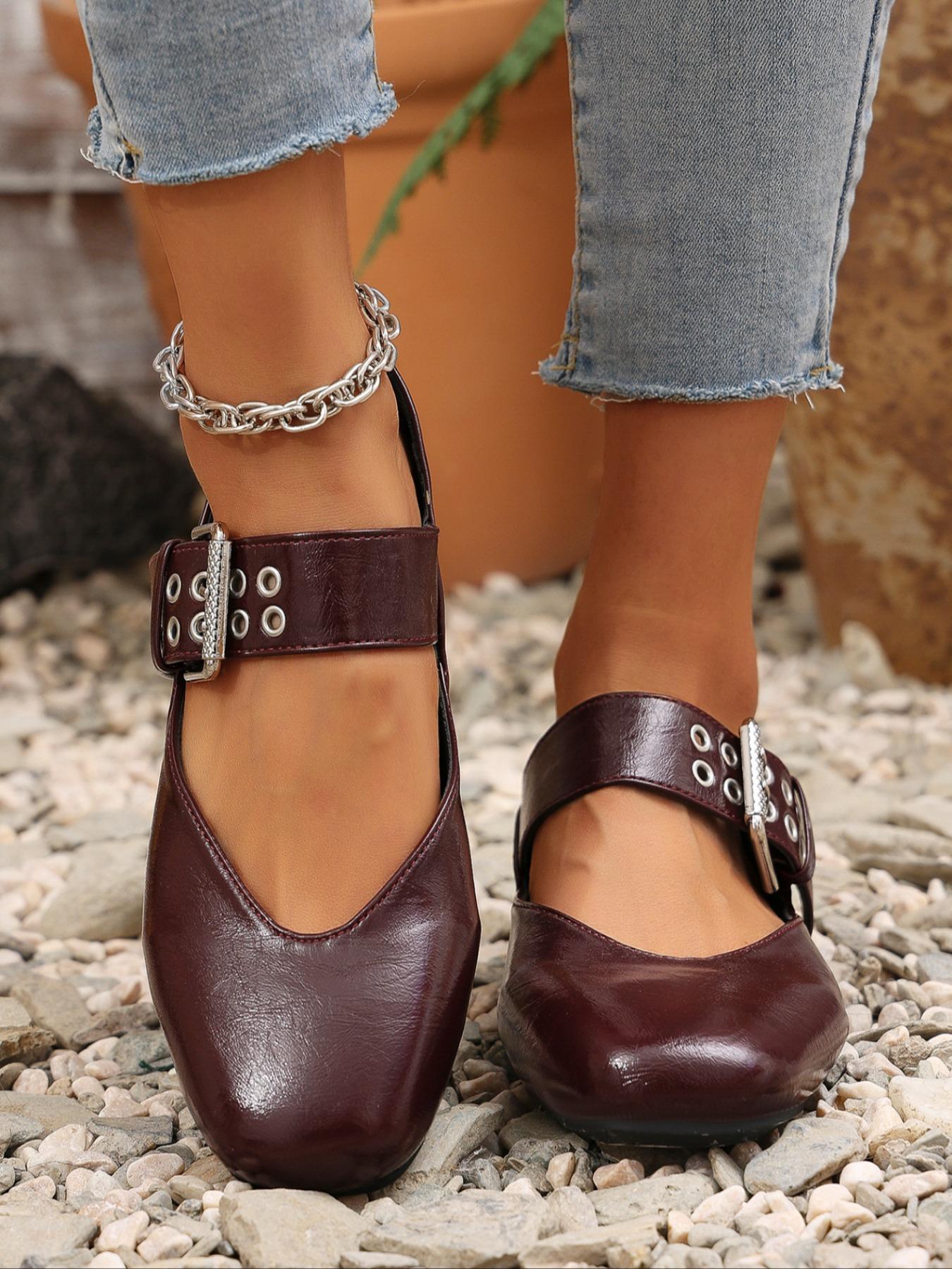 Women's Fashionable Solid Color Classic Mary Jane Shoes, Casual Comfortable  Shoes for Daily Wear, Lightweight Breathable Shoes for Women & Girls