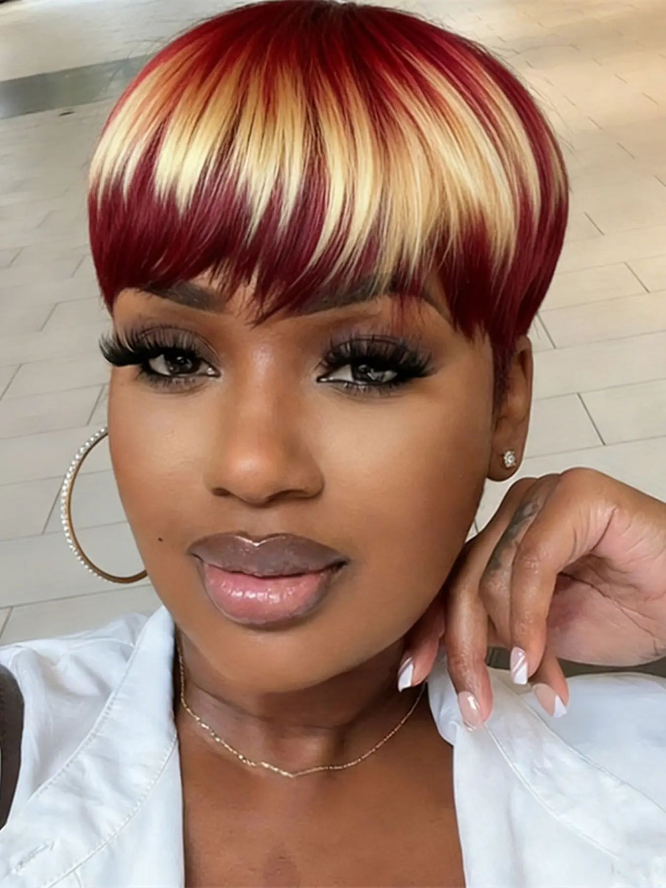 pixie wig 150% Denisty pixie cut human hair wigs for women red black brown burgundy color pixie wig short straight daily party cosplay use wig  machine made