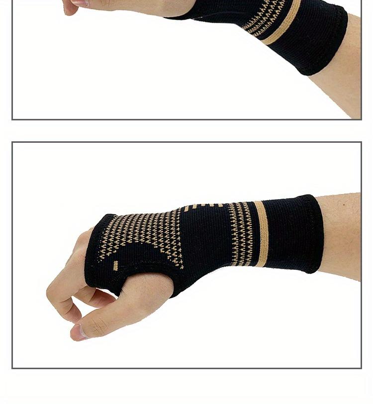 Copper-colored wrist compression sleeve (1 piece), elastic wrist support sleeve, wrist and hand compression sleeve, suitable for sports, gym workouts, typing, and daily activities