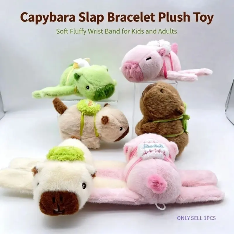 Capybara Snap Bracelet, Plushie Wrist Band, Cute Plush Toy, Girls' Favorite, Women's Fun Accessory, Adorable Hand Jewelry