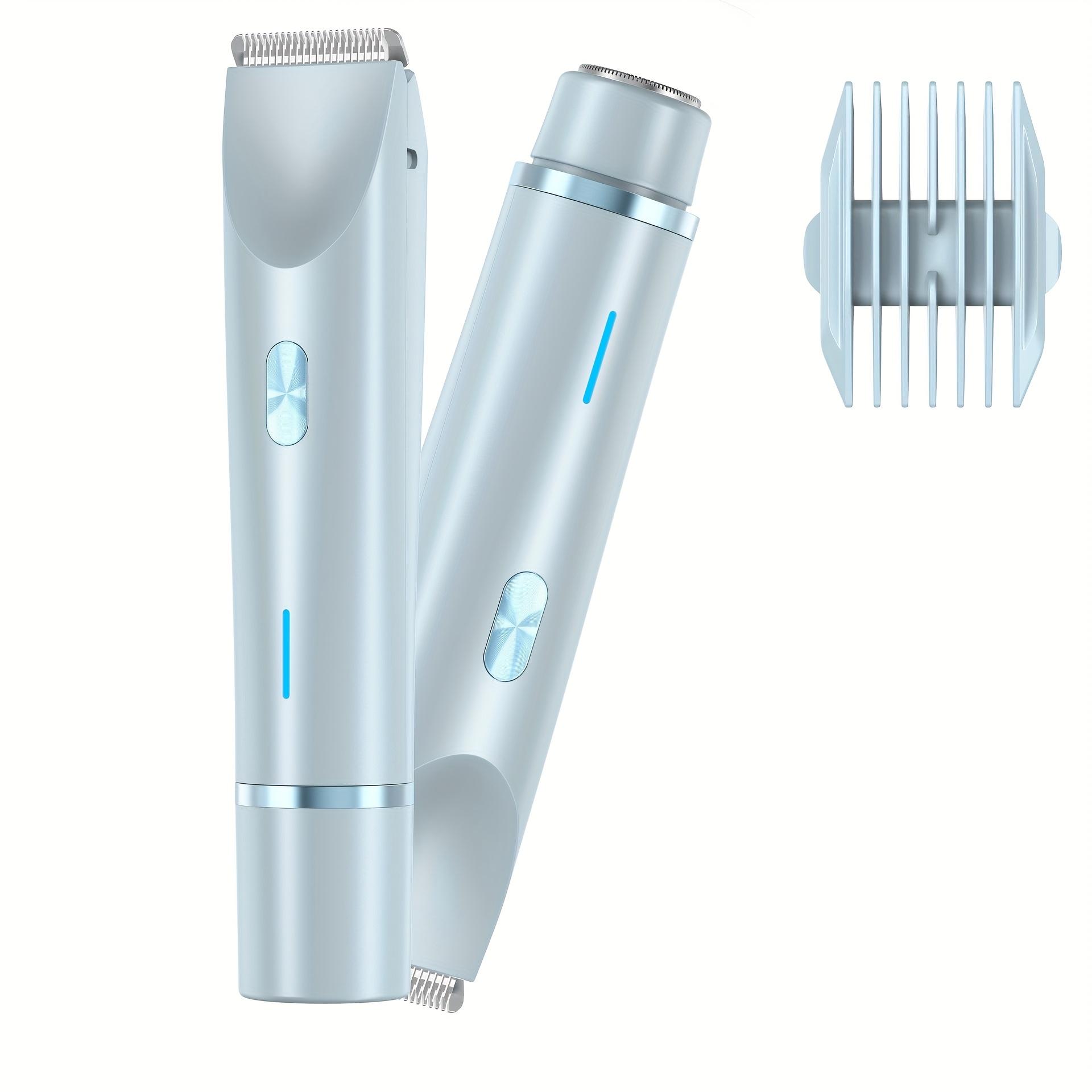 Dual-Head 2-in-1 Women'S Electric Shaver for Balding, Eyebrows, Face, Legs & Underarms - Wet/Dry Use Hair Remover - Portable Bikini Trimmer -  - Gentle & with Stainless Steel Blades, Wet Shaving Device |   Elegant Groomin body  trimmer  for  women
