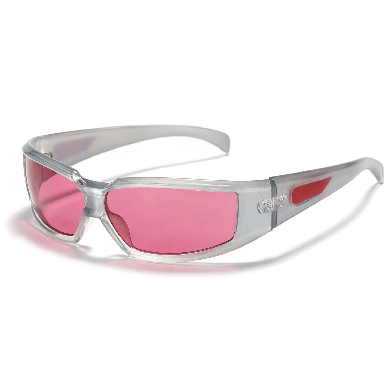 Futuristic Cyber-Style Narrow Frame Wrap-Around Sunglasses - Matte Lenses, Retro Design, UV Protection, Minimalist Resin Build, Personality Face Fit, Ideal for Skateboard, Music Festival, Party Photos