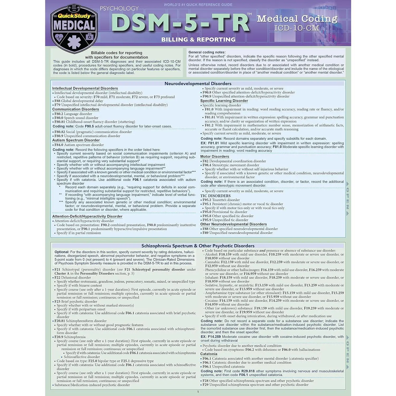 DSM-5-TR Medical Coding: a QuickStudy Laminated Reference Guide
