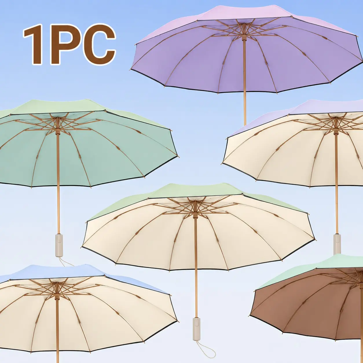 Automatic Reverse Folding Rain Umbrella, Dual-Use for Women, High Aesthetic Colorful Handle, Large Sun Protection UV Block Shade, Fully Automatic Umbrella, Umbrella Windproof, Rainproof Umbrella