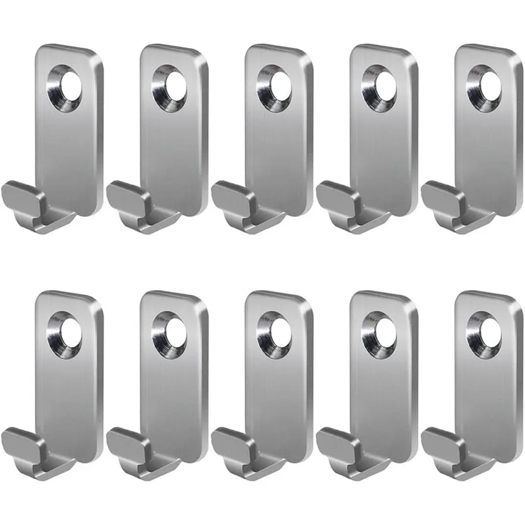 10 count Heavy Duty T- J-Shaped Hangers 304 Stainless Steel Wall Mounted Mini Wall Hooks Hanger for Mirror Picture Frames  Wire/D Rings/Keyhole Hangers