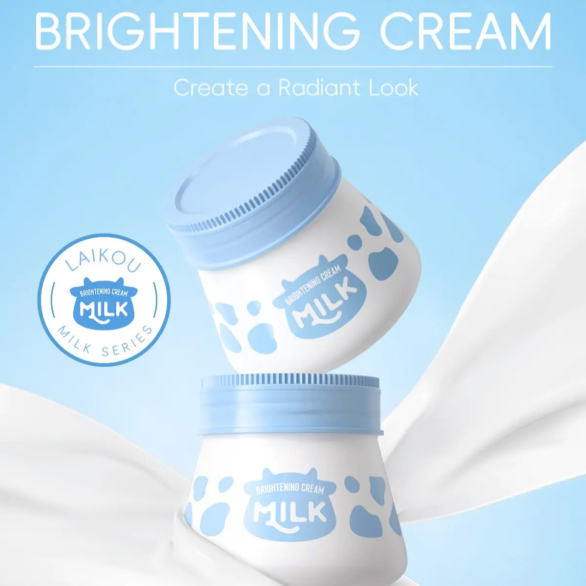 Milk Essence Brightening Face Cream 55ML, Hydrating and Revitalizing, Improves Dullness, Smooths Skin, Portable Travel Size, All-Day Moisture a rich moisturizer ，The portable 55ml size is TSA-friendly for easy carrying.
