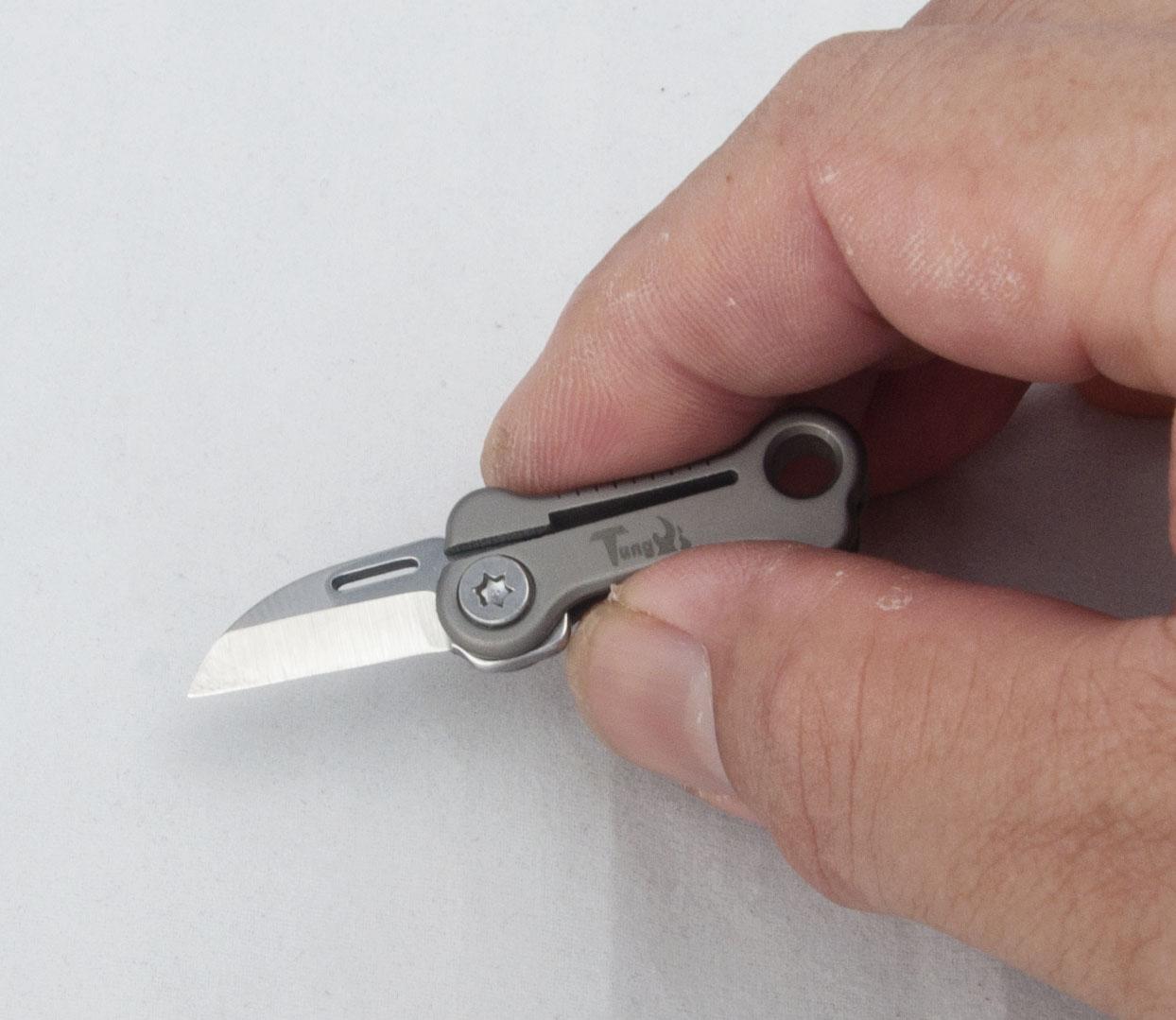 Mini Folding Pocket Knife, EDC Tiny Bone Shape Package Knife, Small Stainless Steel Blade with Titanium Alloy Handle, Ultra Compact and Lightweight for Daily Carry