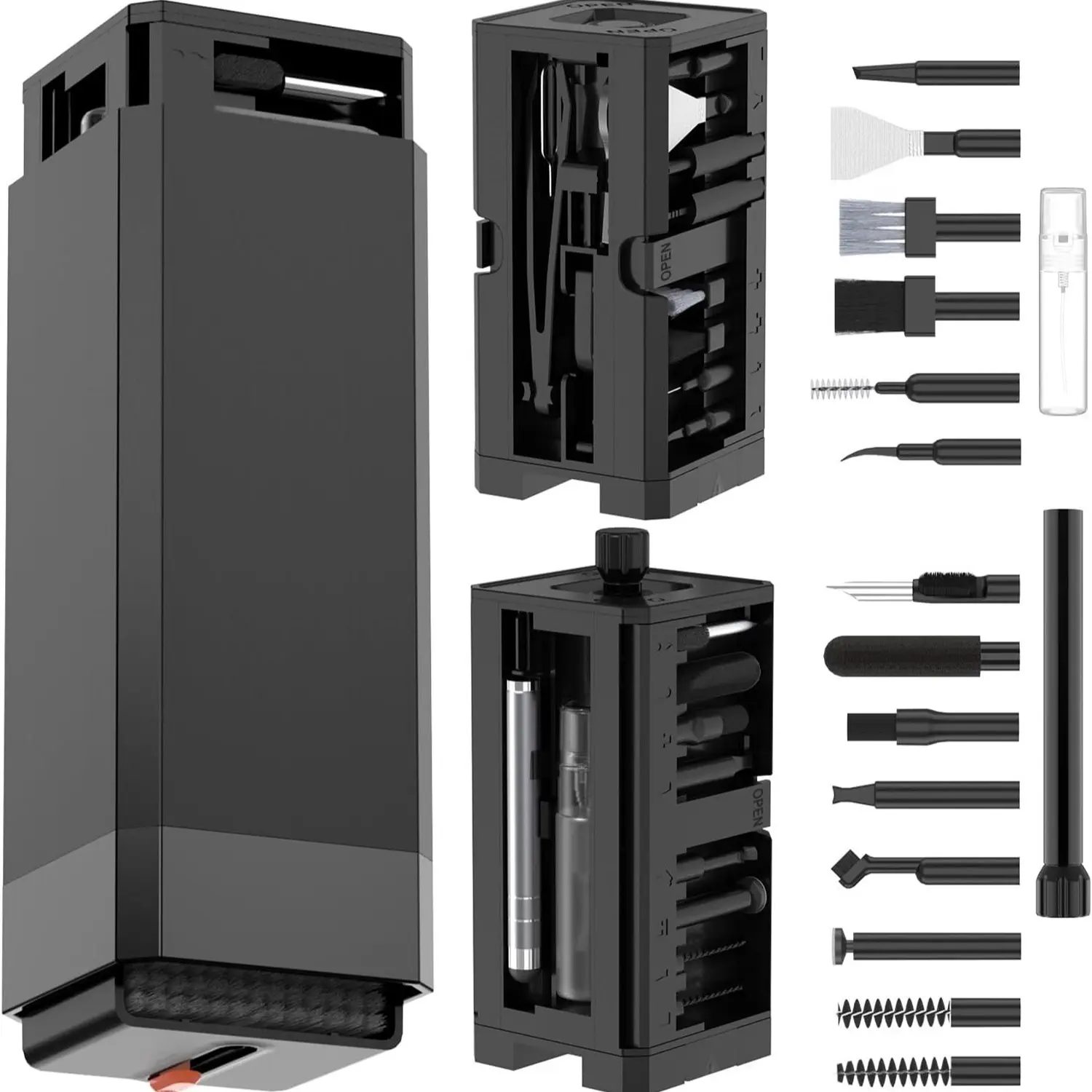 32-in-1 Digital Cleaning Kit, Multifunctional Phone Cleaning Kit, Screen Cleaner, Port Cleaning Brushes, Keycap Puller, Phone Maintenance and Cleaning Tools, Camera