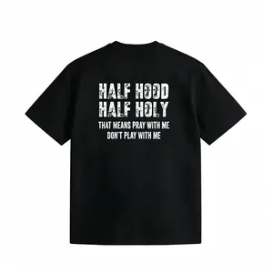 Half Hood Half Holy Pray Hoodie With Me Don't Play With Me Shirt Casual Street Style for Women for Men, Perfect Gift Menswear