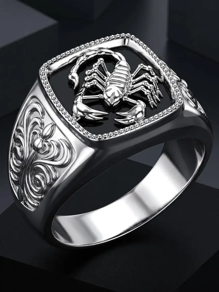 Creative Electroplated Scorpion Shape Ring for Men, Punk Style Ring, Unique Design with Stylish Patterns, Dark Aesthetic Rings, Jewelry Rings, Perfect Gift for Boyfriends or Friends