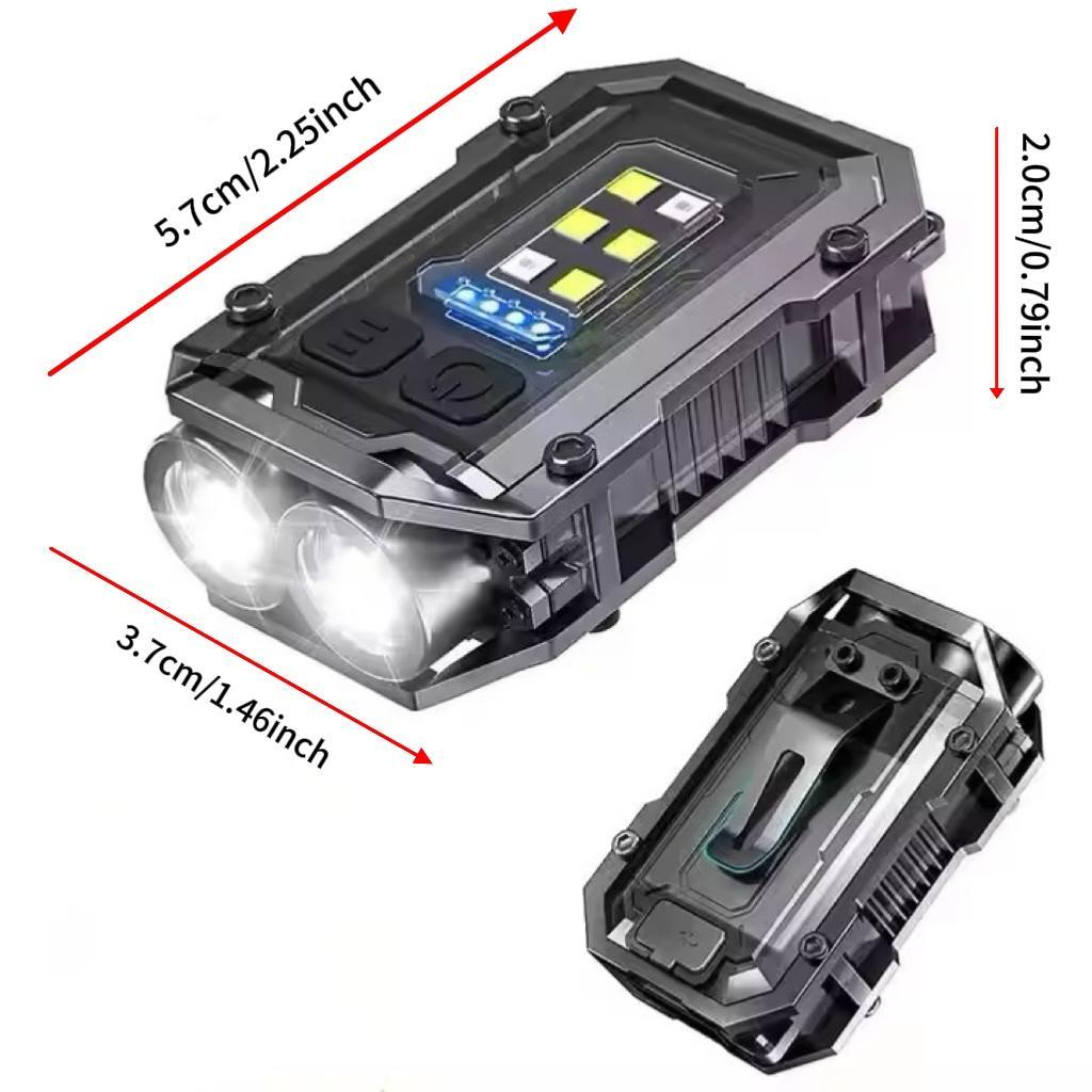Portable Mini Keychain Flashlight, 1 Count Rechargeable Double Light Source Super Bright Flashlight, Outdoor Camping Lighting Supplies