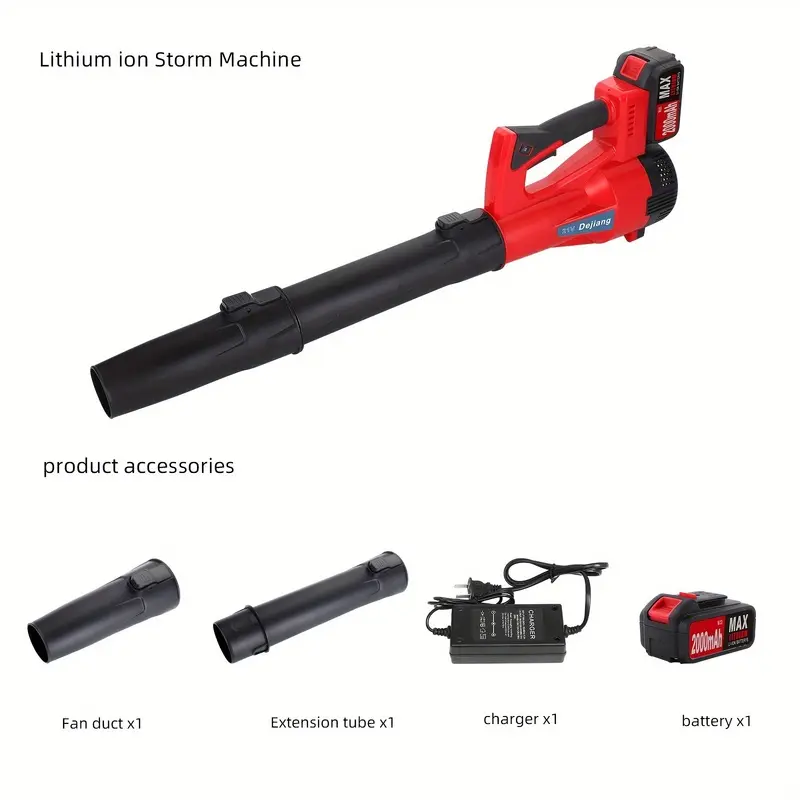 Brushless Cordless High-Speed Handheld Leaf Blower, Lightweight Garden Tool with Fast Charger, Extended Nozzle for Leaf and Snow Cleaning