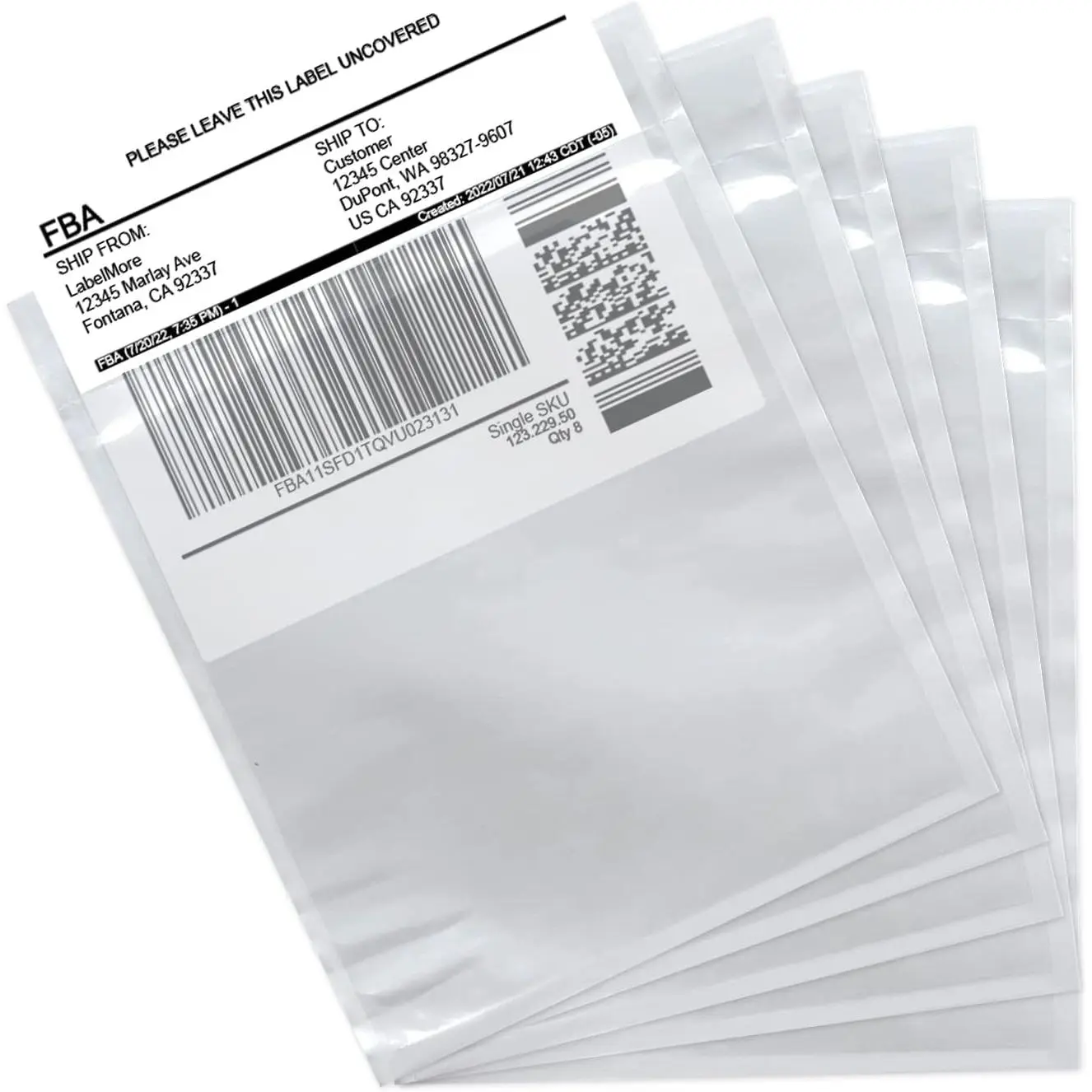 Synthetic Adhesive Seal Top Load Packing List Envelopes - 4.5x5.5in, 100 Transparent Bags for E-Commerce Shipping Labels, Invoices