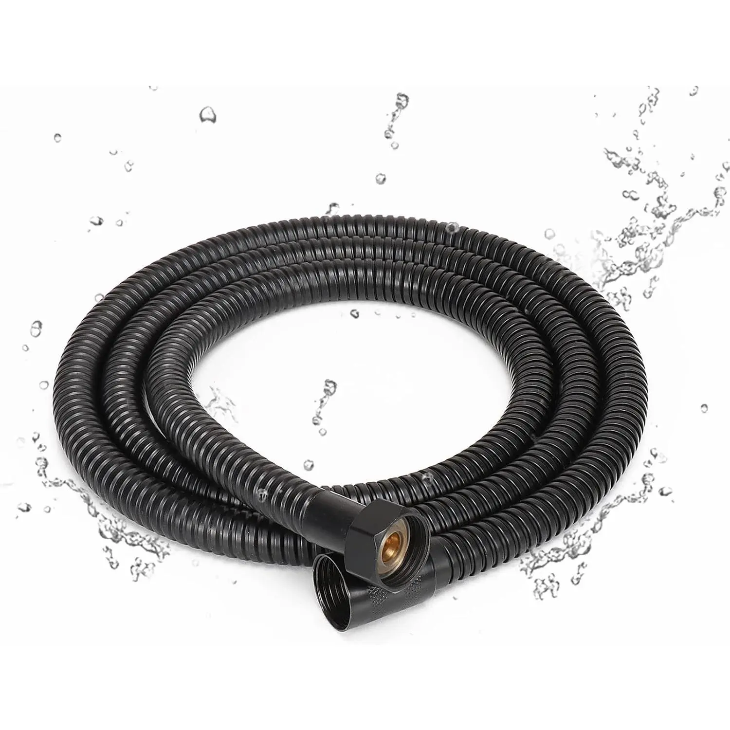 Extra Long Hand Held Shower Hose 304 Stainless Steel with Brass Connectors- Lightweight and Flexible (60 Inch, Matte Black)