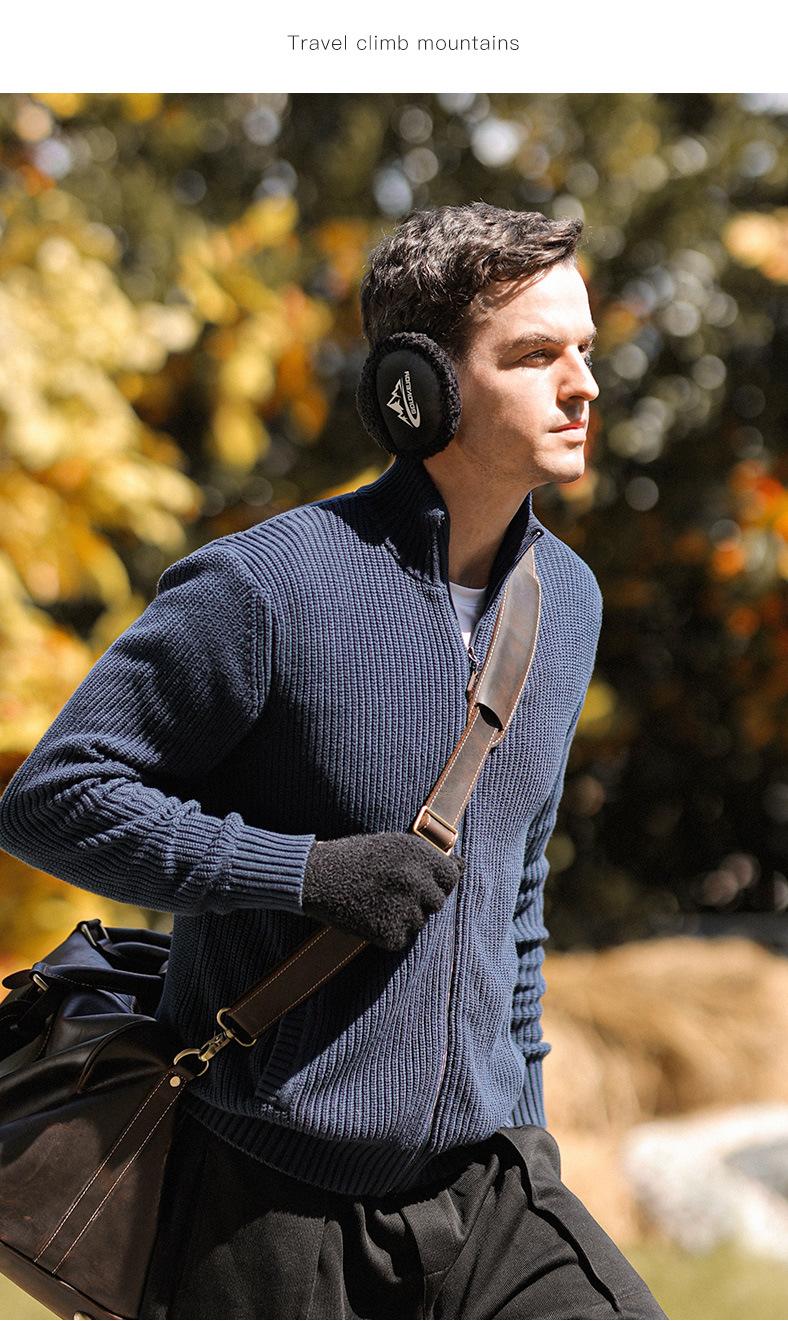 Rear-Wear Polar Fleece Ear Muffs for Men Foldable Winter Ear Protection Windproof Behind-the-Head Design All-Weather Commute & Outdoor Essential Stylish Gift