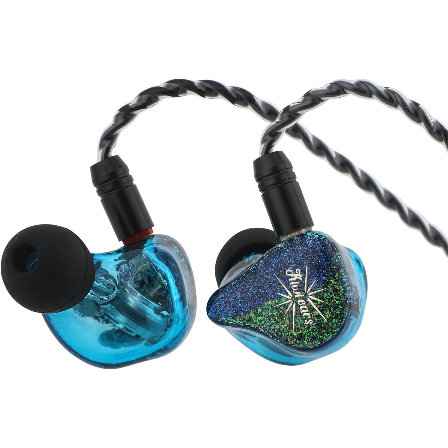 Kiwi Ears Forteza Ear Monitor, 1BA + 2DD HiFi Wired Earbuds, Gaming Earbuds, Hybrid Driver IEM Earphones Headphones, with Detachable IEM Cable for Musician Gamer (Blue)