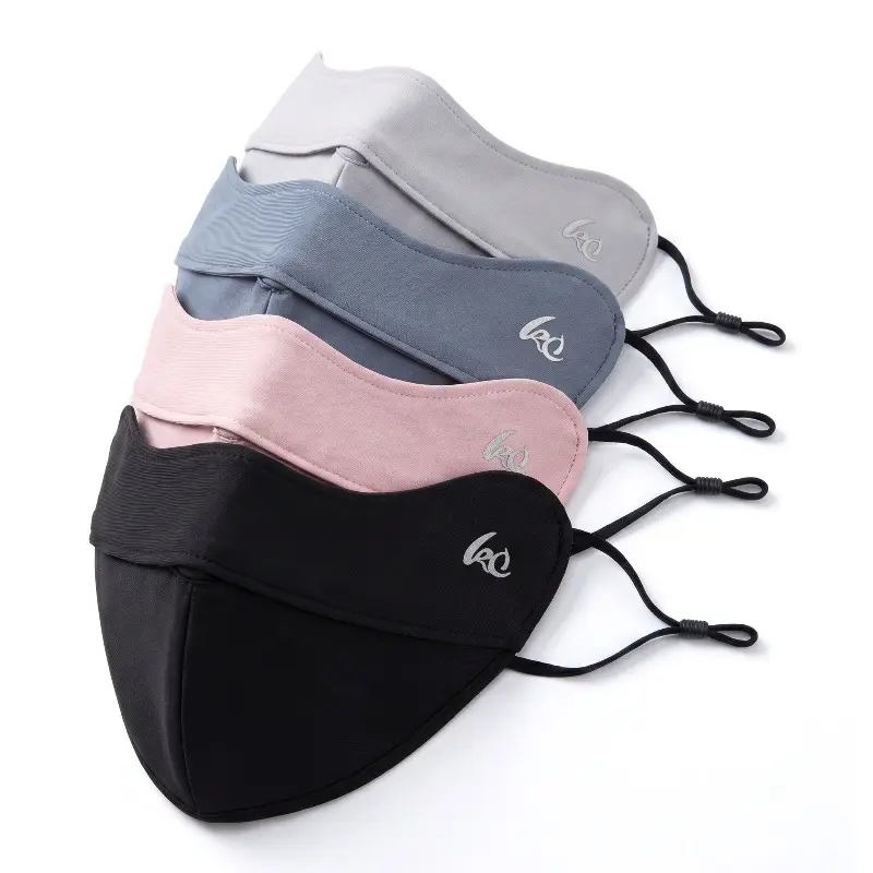 Unisex Protective Training Sun Shield Face Masks - 4pcs Adults' Half-Face Breathable Ice-Feel Elastic Ice Silk UV Protection Athletic Masks for Outdoor Sports, Running (1 Size)