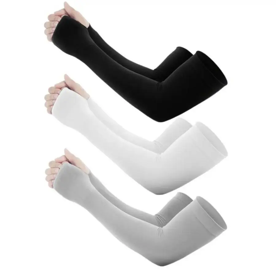 Unisex Solid Color UV Arm Sleeves – Breathable Sun Protection Elbow Support Sleeves for Outdoor Sports, Cycling, Driving & Daily Wear