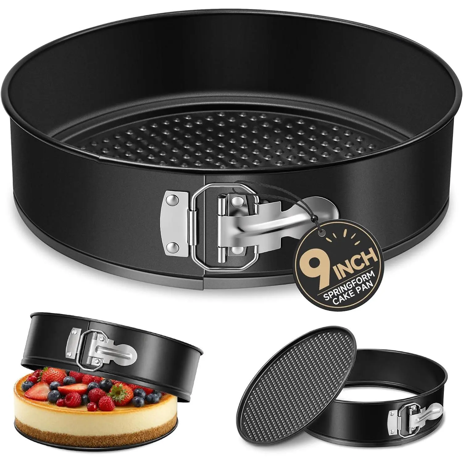 9 Inch Springform Pan with Removable Bottom | Nonstick, Leakproof, Easy Release, Cheesecake Pan for Baking