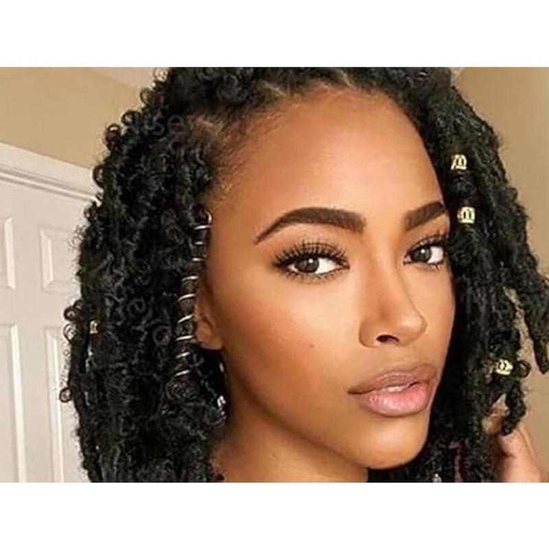 Exquisite Hair Jewelry Set – Multi-Style Dreadlock & Braiding Accessories, High-Quality Metal Construction, Flexible and Adjustable Beads, Ideal for Party Hairstyling and Holiday Gifting Secure Hold Duckbill Clips French Twist Side Comb Large Frosted Oval