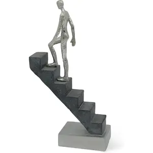 Modern  Decor 'Top of The Rock' - Abstract Sculpture 11" as Motivation - Desk Decor Figure Made of Marble  - Aesthetic Statue for Living Room & Office decor as a