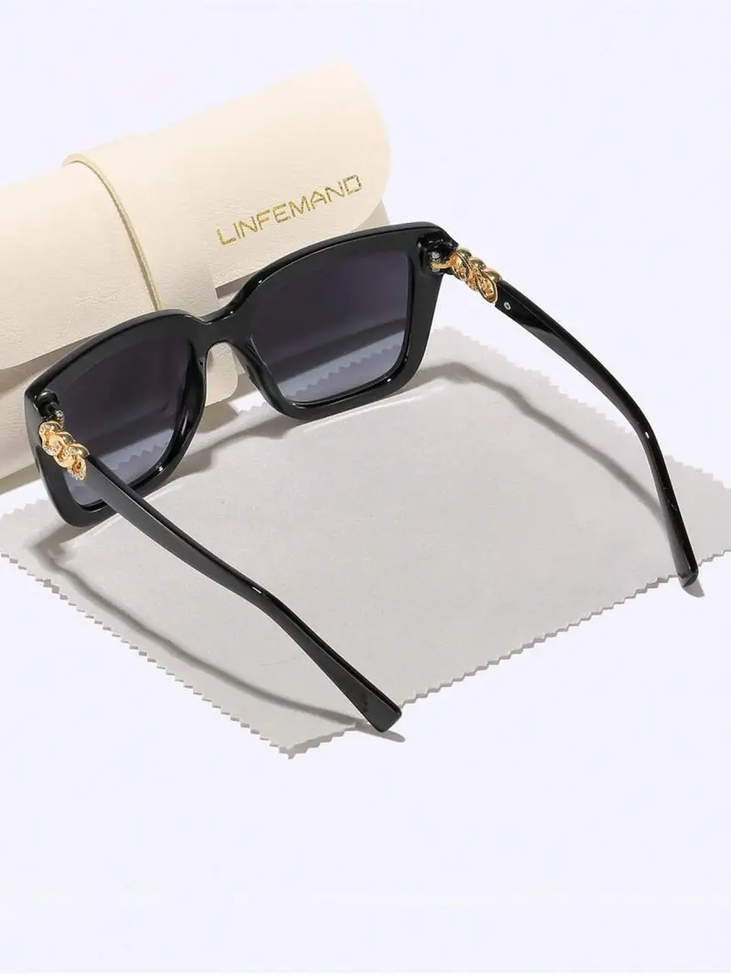 Lifemando Classic Square Frame Tinted Lens Sunglasses, Elegant Trendy Sunglasses for Women, Fashionable Shades for Everyday Use and Outdoor Activities, Summer Sunglasses, Sun Protective Sunglasses, Square Framed Sunglasses, Stylish Sunglasses