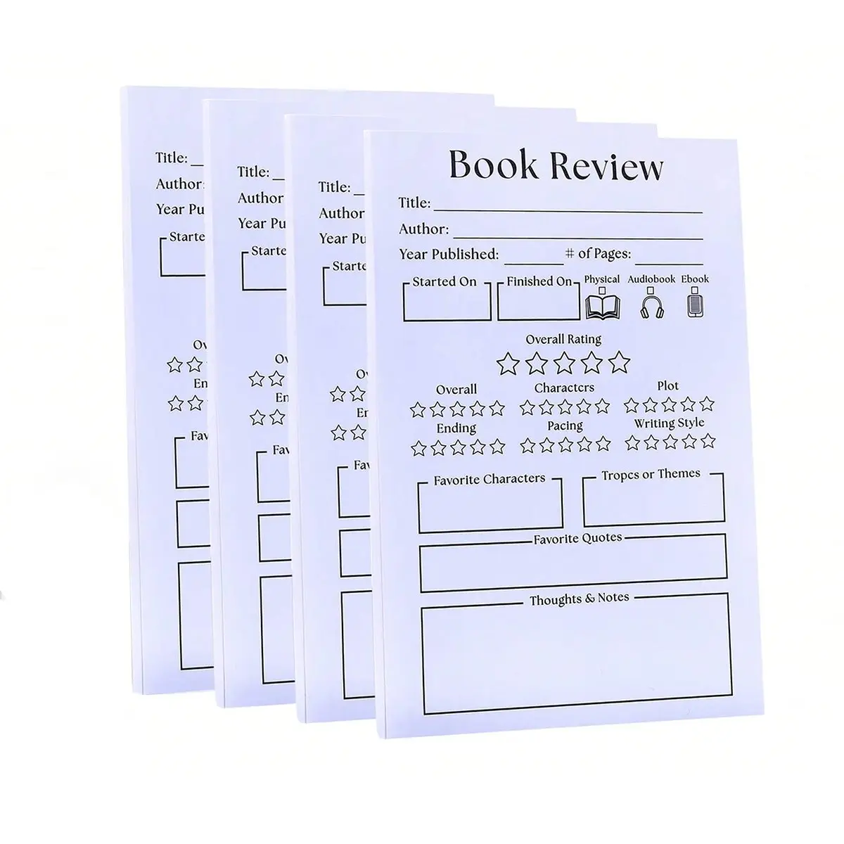 Self-Adhesive Notebook Set, 2/4/6 Books, 40 Pages Each, Ideal for Reading, Note-Taking, Students, Book Lovers, Office Use, Journaling Notebooks