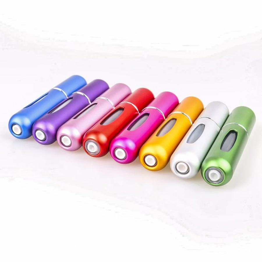 5 Pcs Refillable Travel Size Perfume Sample Bottles 5ML, Stylish Portable Design for Daily Use or Travel, Random Colors Included