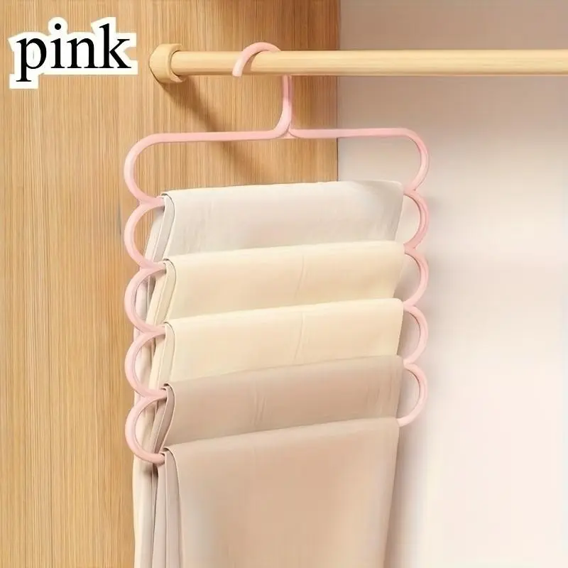 Adjustable Multi-Tier Pants Rack Set, Space-Saving Non-Slip Plastic Hangers, Durable Closet Organizer for Clothes, Scarves, and More