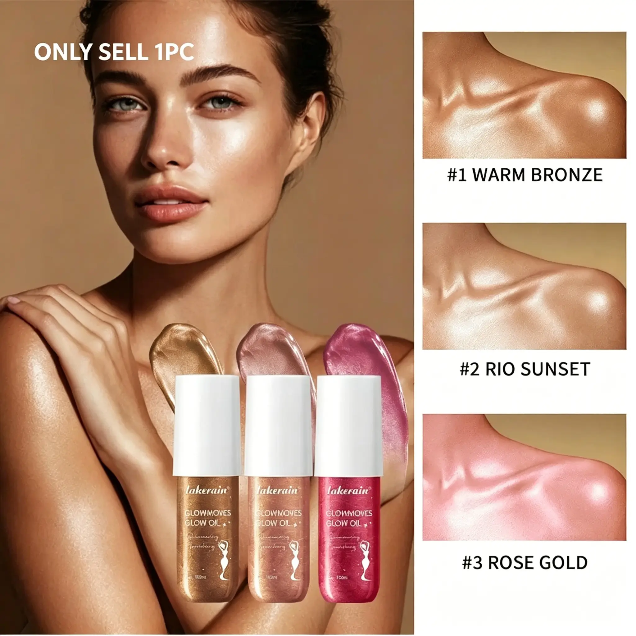 Shimmering moisturizing body glow oil, available in 3 shades, nourishes your skin with a sparkling finish, Super Sparkly Shimmer, perfect for parties and everyday use, naturally enhancing your skin's radiance