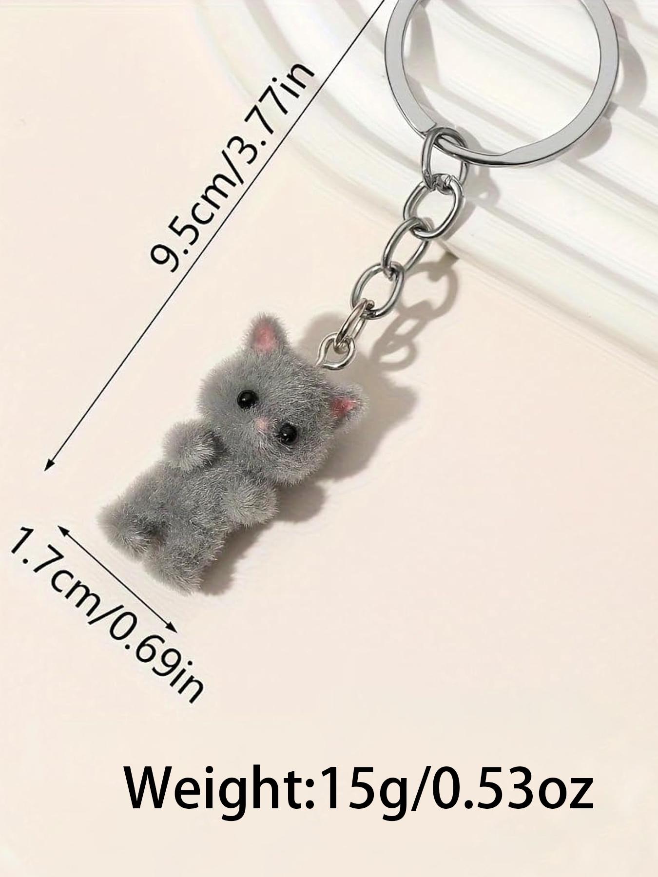 Cute Cat Design Keychain, Fuzzy Keychain, Trendy Cute Keychain for Car Keys for Women & Men, Fashion Accessories for Bag Backpack Wallet Pendants Decor