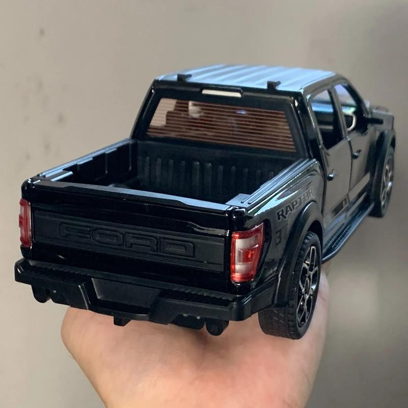 1:20 Ford Raptor F150 Pickup Truck Toy Car Model Alloy Die-cast Car Doors Openable Pull-back Car with Sound and Lights Scale Model Car Toy Suitable for Boys