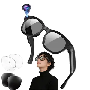 Smart AI Glasses,8MP Camera Build-in,Hands-free Video Recording,4GB Memory Build-in,  Build-in Mic & Speakers, Bluetooth Calling,  AI Real Time Translation, WiFi Transfer, Type C Charging Support, 2 Lenses Total (Transparent +Black )