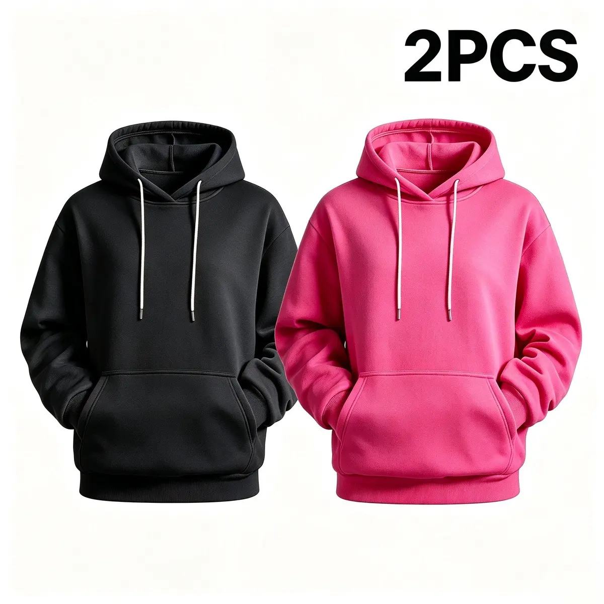 Minimalist solid-color loose plus-size hoodies; skin-friendly, soft drawstring hoodie set; versatile neutral-tone wardrobe combo set suitable for teenage boys, middle and high school students, and college students’ campus outfits; ideal for a
