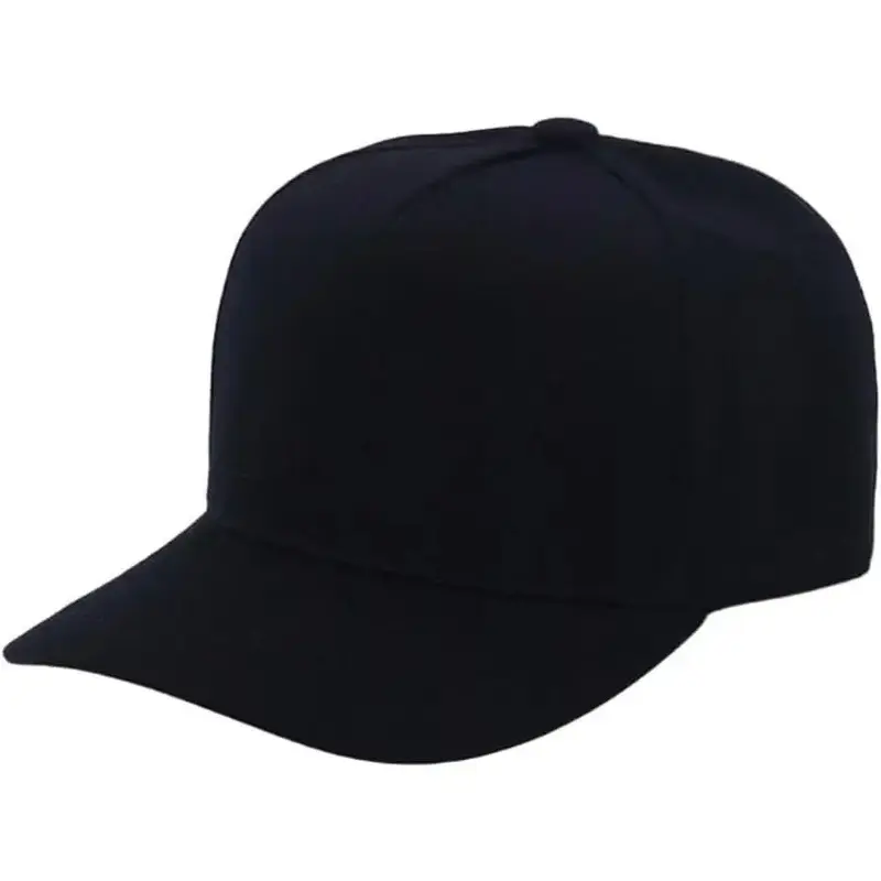 YYW1 Unisex 5-Panel Baseball Cap - Black Casual Seamless Hat, Adjustable Back, Customizable Design, All-Seasons Comfort Fit, Outdoor Wear, Outfits Inspo