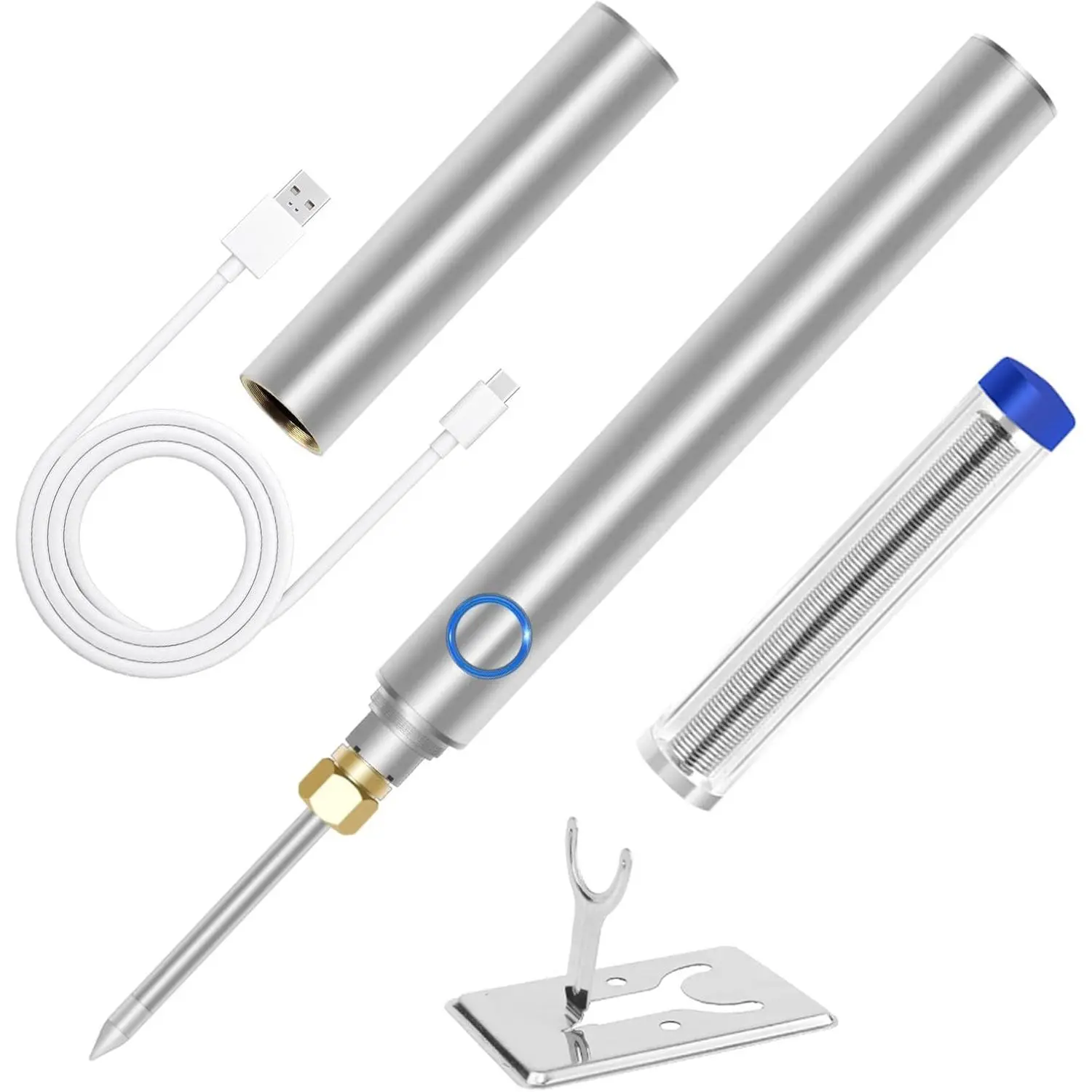 Cordless Soldering Iron Kit, ELMCONFIG 1100mAh USB Wireless Electric Soldering Gun Pen, Portable and Rechargeable for Home Appliance Repair, Electronic Components, DIY