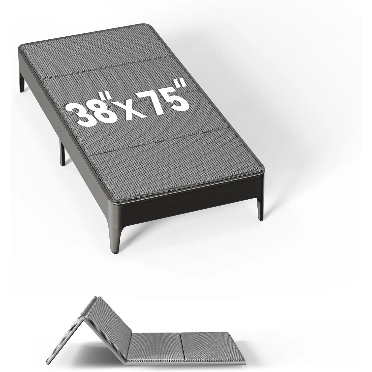 Modern 10mm Heavy-Duty Bunkie Board - 38×75 in, Synthetic Oxford Fabric, Breathable Anti-Sag Mattress Support with Anti-Slip Pads