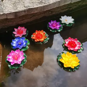 5Pcs 3.93" Artificial Floating Lotus Flowers – Realistic Foam Water Lily Pond Decor, Lifelike Lotus Blooms for Aquarium, Diwali, Buddha Table & Outdoor Garden Landscape Decoration