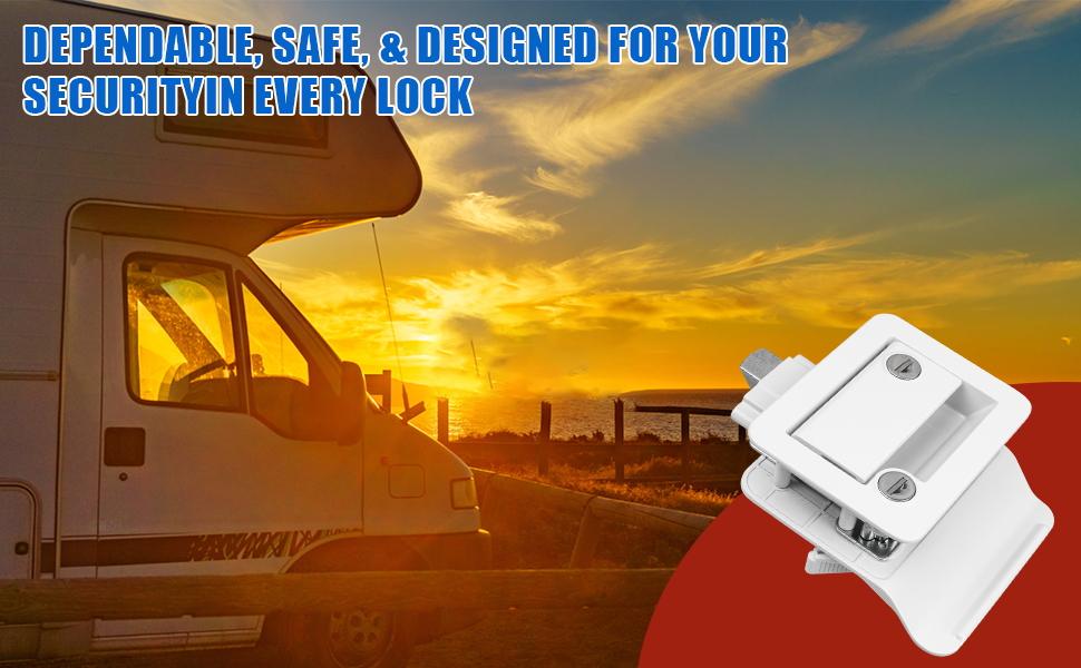 White RV Door Lock Replacement, RV Door Lock Latch Handle with Paddle Deadbolt 4 Keys, Camper Entry Door Latch with Zinc Alloy Upgraded Metal, RV Lock for Camper Horse Trailer Cargo Hauler White RV Door Lock Replacement, RV Door Lock Latch Handle with Paddle Deadbolt 4 Keys, Camper Entry Door Latch with Zinc Alloy Upgraded Metal, RV Lock for Camper Horse Trailer Cargo Hauler