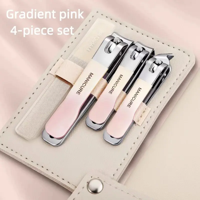 Professional Men/women Nail Clippers Kit, 4 Pcs Stainless Steel Manicure Set, Travel Grooming Kit, Durable & Easy-To-Use