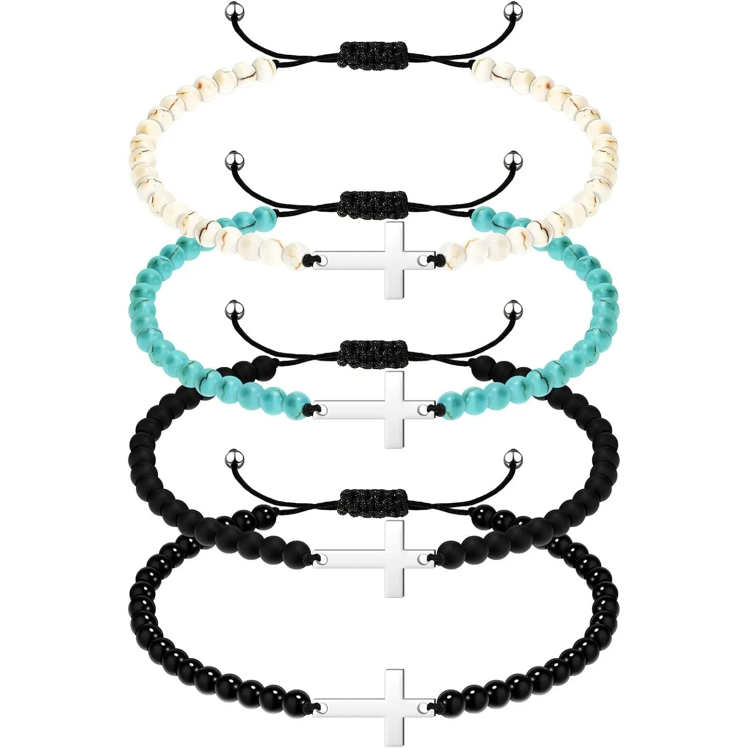 16 count  Bracelets Bulk for Women Men  Christian  Adjustable String Nylon Rope Braided Matching Bracelet for Baptism BFF Lucky Gifts
