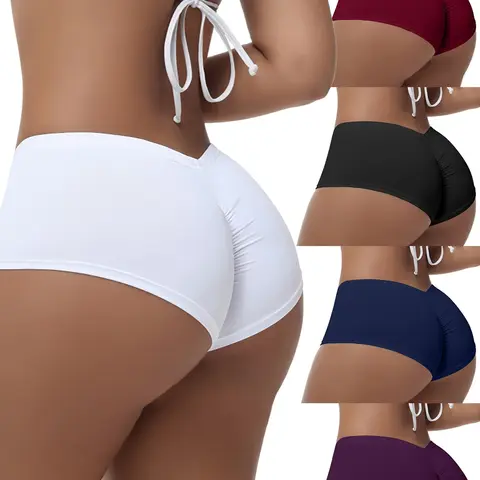 Women's Seamless High-Waisted Casual Boxer Briefs, Stretchy Yoga Underwear, Slim Fit, All-Season Wear, Plain Design, Multiple Colors Available, Casual Comfy Panties