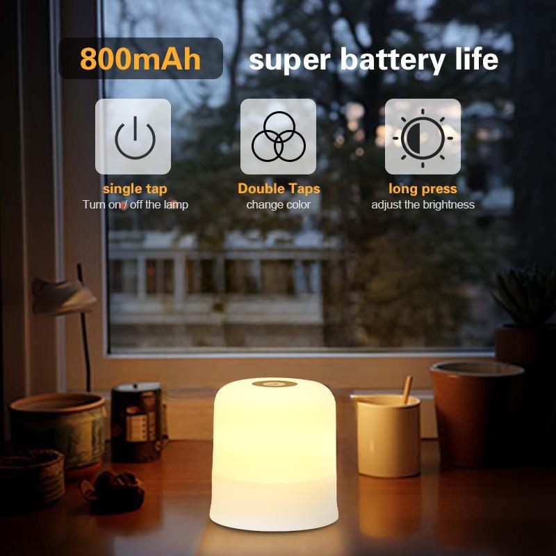 USB Rechargeable LED Night Light, 1 Count Portable Touch Control Night Light, Decorative Light for Home Bedroom Living Room, Nightlight For Bedroom