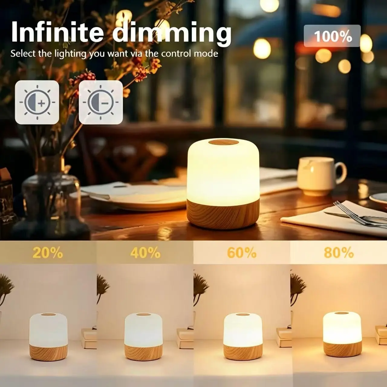 Touch Control Bedside Lamp, Dimmable Desk Lamp, 3-Color Warm White LED Light, USB Rechargeable, Portable Touch Night Light, Mini Night Lamp, Valentine's Day Gift, Decor Ornament, Ideal for Bedroom, Living Room & Office Desk