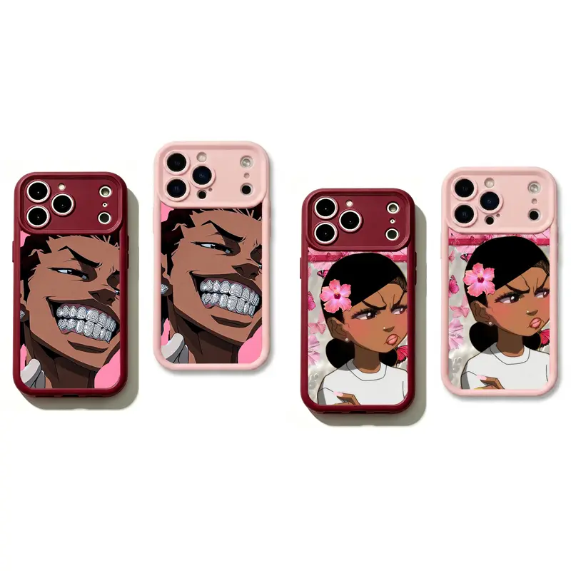 Hip Hop Cartoon B00ndocks Phone Case,Black Girl ri1ey & hu3yfreeman Soft Anti-Drop Silicone Protective Case for iPhone 11-17,XS/S series,for Samsung S /A Series,Silicone Lightweight Anti-Scratch Cover,TPU Bumper Protection Cover,for iPhone 17 Pro Max case