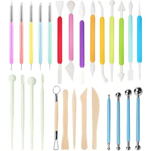 27 count Double-Ended Clay Tools Set, Colorful Sculpting Tools for Pottery, Polymer & Air Dry Clay, Ceramic Modeling Kit for Adults  Beginners