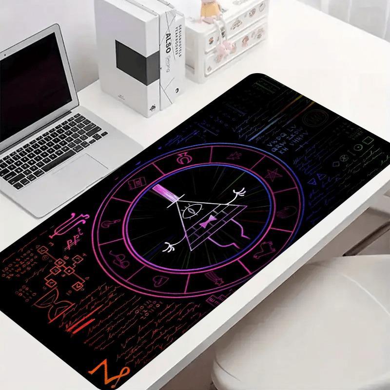 Mysterious Geometric Pattern Mouse Pad, Rectangle Gaming Mouse Pad, Office Desk Keyboard Mat for Home Office Desk
