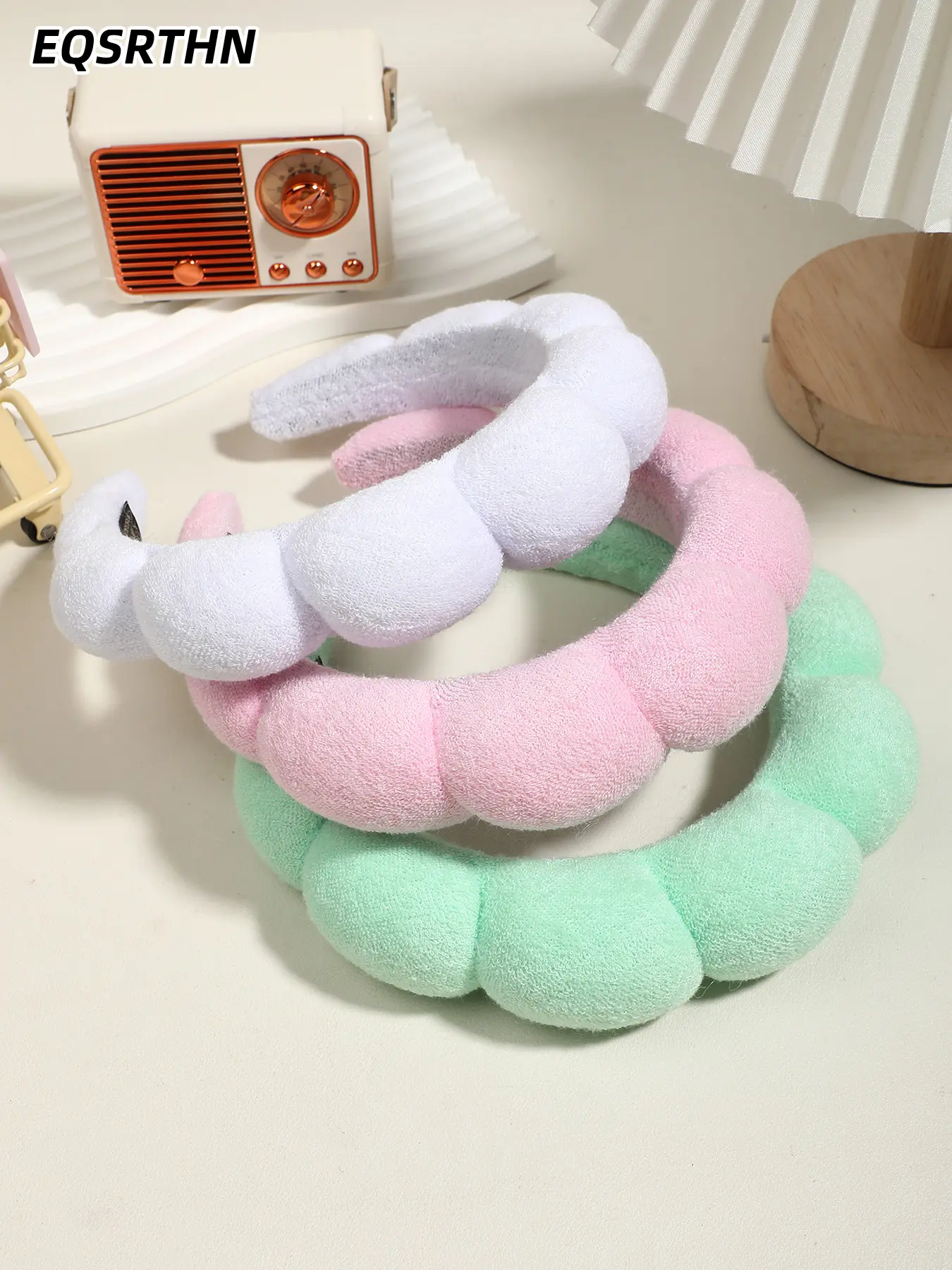 3pcs Trendy Hair Accessories Fluffy Sponge Headband Cute Bubble Head Hoop Daily Fashion Hair Styling Headwear Facial Wash Spa Head Band Aesthetic Hair Band