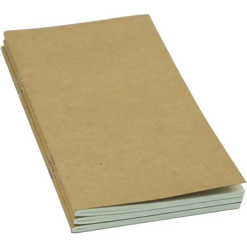 Blank Paper Travel Notebook Inserts, Unlined Refill for Travelers Notebook