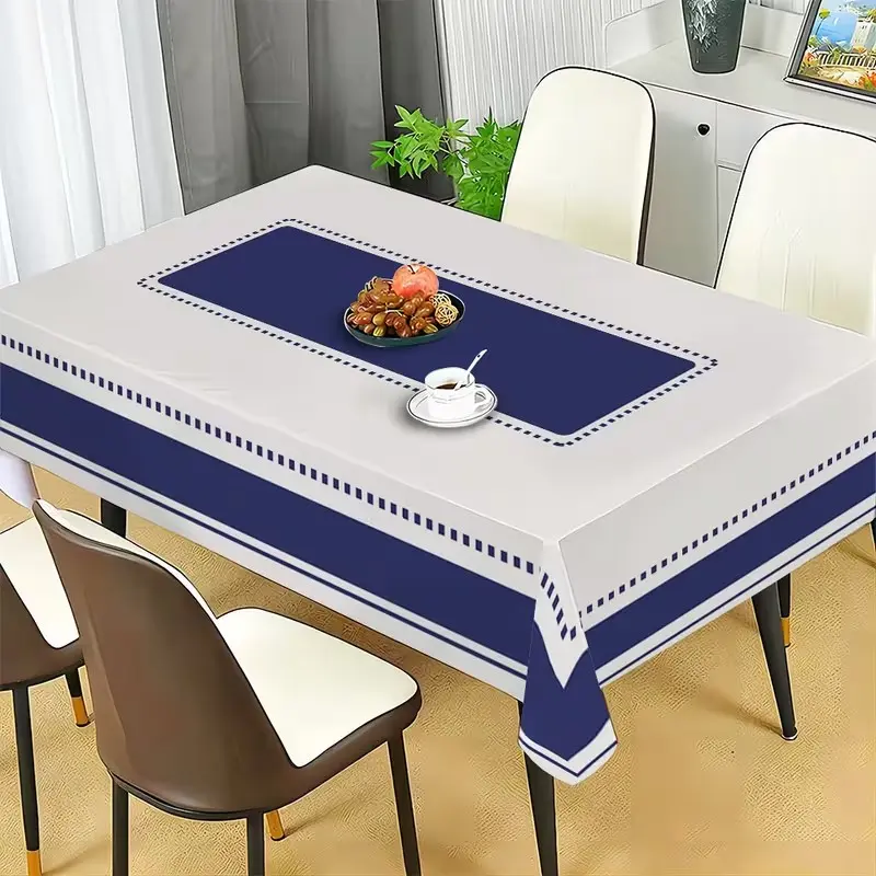 2D Flat Party Tablecloth 1pc, Polyester Rectangular Tablecloth, European Style Tea Tablecloth, Ideal for Picnics and Festivals